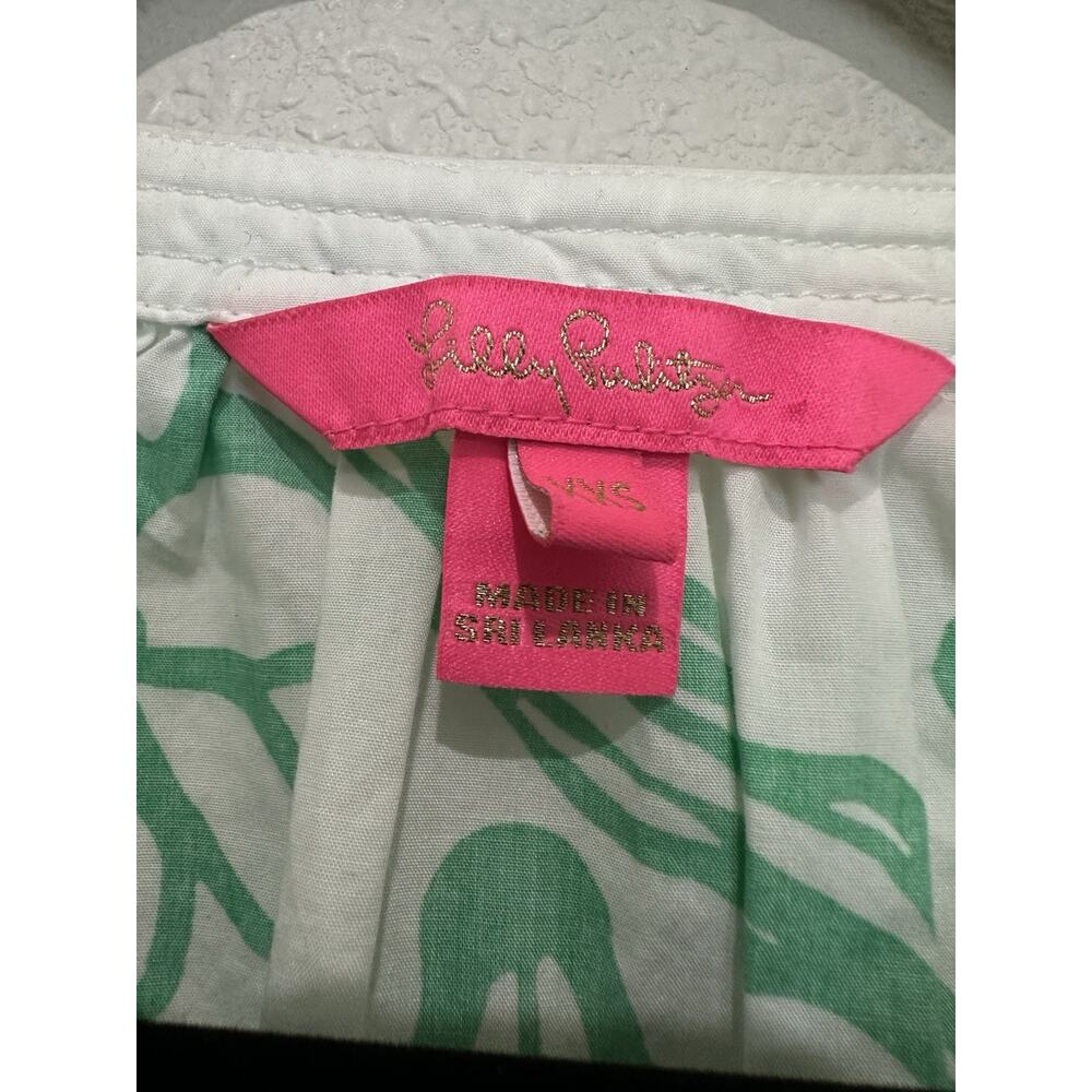 Lilly Pulitzer Camryn Tops ,Tunic in the Spearmint Green Kiss My Tulips XXS - Picture 5 of 8